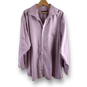 Rochester Men's Size 19 Egyptian‎ Cotton Dress Shirt Mauve Purple Office Classic